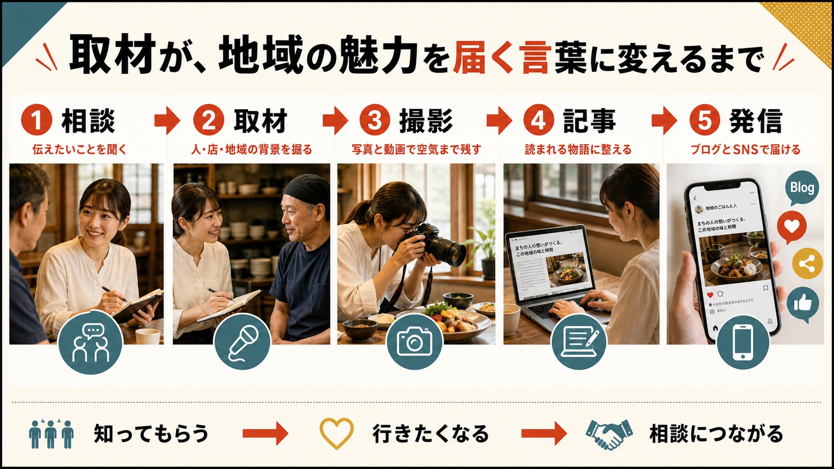 取材から記事公開までの流れ
